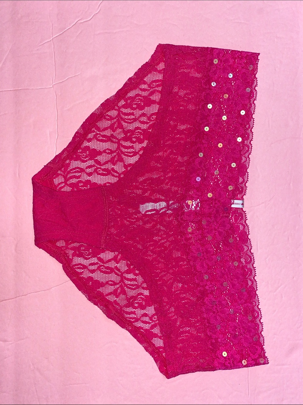 NEW 2010 VS Pink Cheeksters lace extra low rise hipster panties RARE